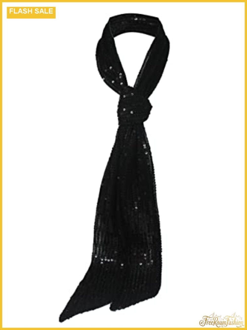 Sparkly Sequin Skinny Scarf Neck Tie Belt Sash Y2K Disco Glam